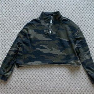 PINK camo cropped sweater
